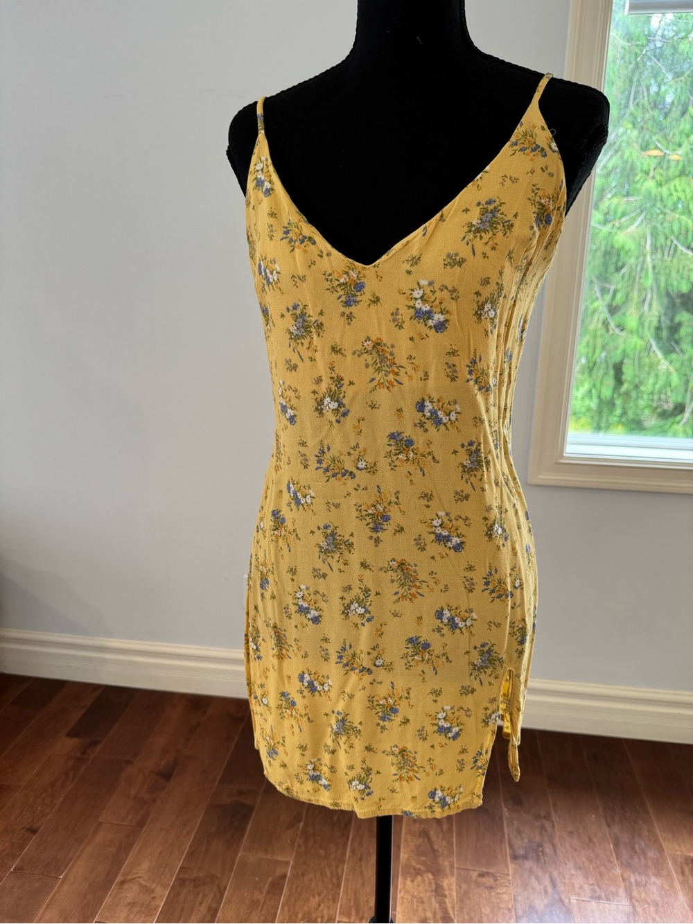 Reformation Yellow Floral Slip Dress